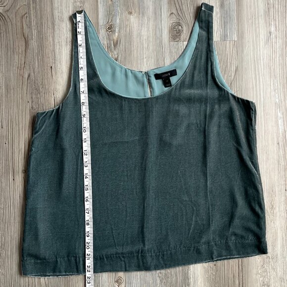 NWT J. Crew Sage Green Silk Blend Velour Tank, Size Medium - Picture 12 of 12